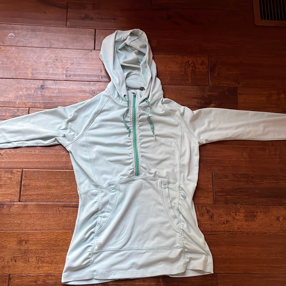 Blue Athleta one half zip pull over